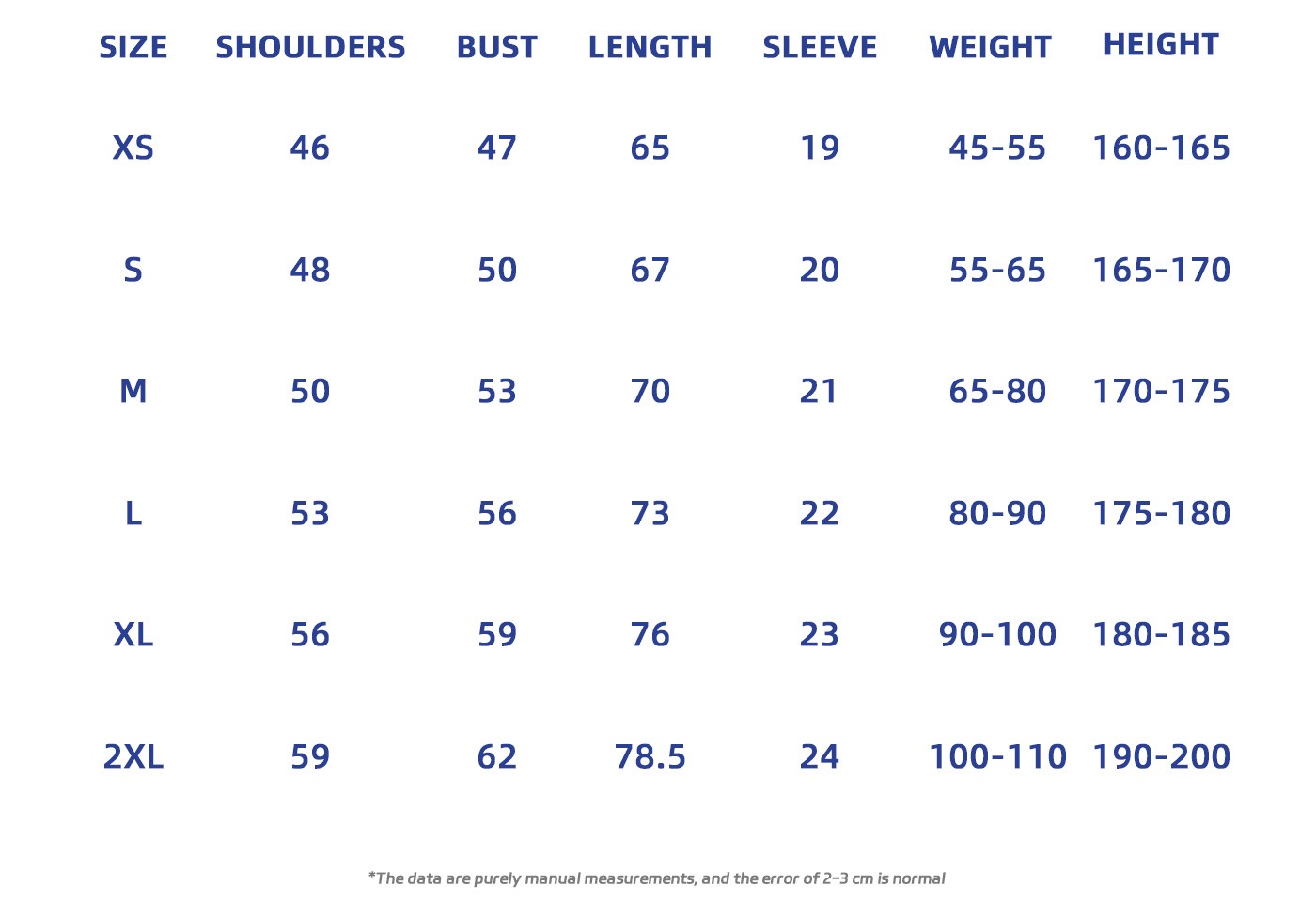 Size chart